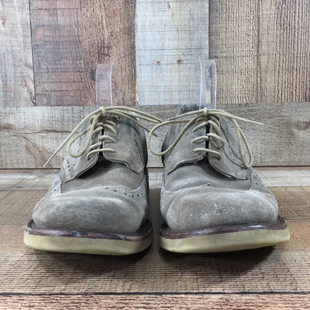 Frye Tan Leather Wingtip‎ Derby Oxford Shoes Mens 9.5 Suede